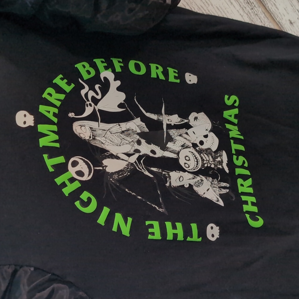 Nightmare Before Christmas Top Black Puff Sleeve - Picture 4 of 4